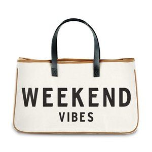 Canvas Tote Bags with Sayings Weekend Vibes